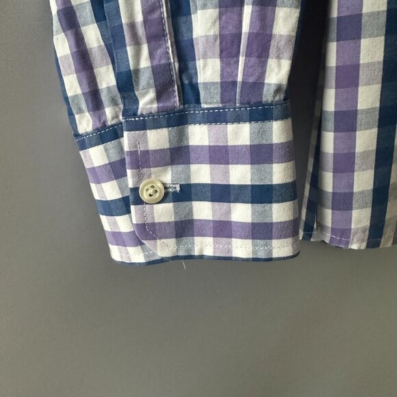 Blue, White & Purple Check Izod Large Shirt - Picture 9 of 11